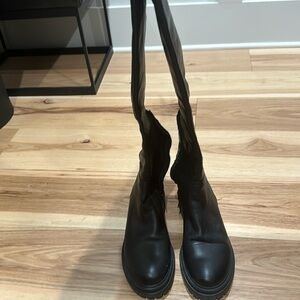 Thigh high leather boots